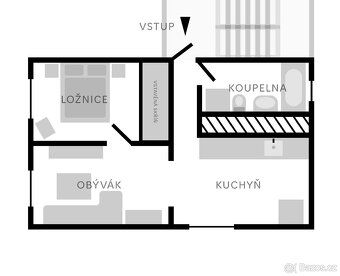 Nabízím k prodeji byt 2+1 v osobním vlastnictví o výměře 50 