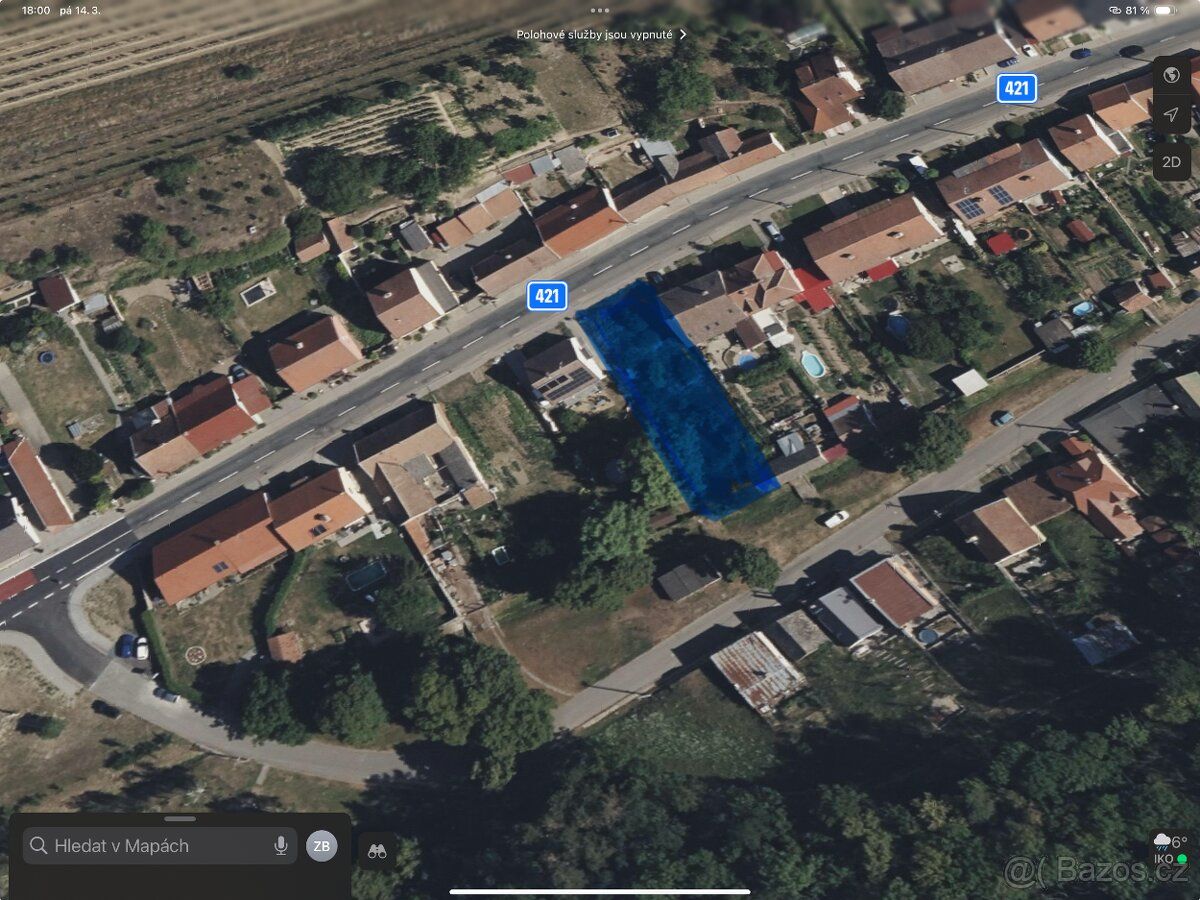 Na prodej stavební pozemek 760 m² v Milovicích u Mikulova – 