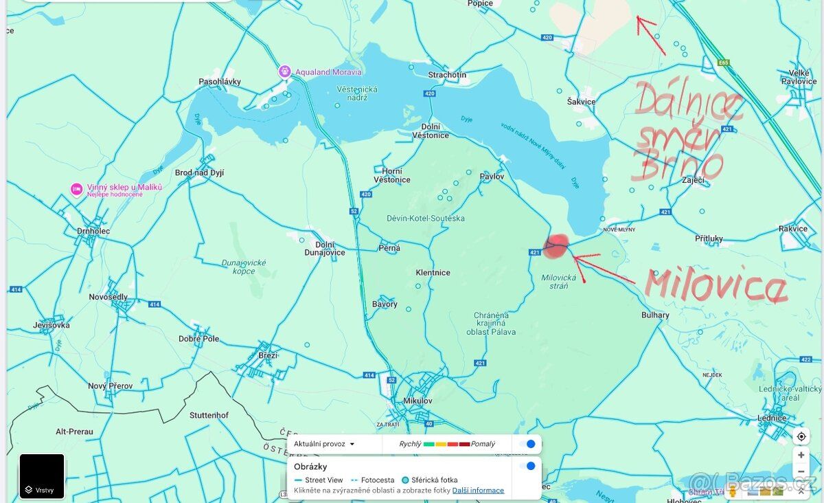 Na prodej stavební pozemek 760 m² v Milovicích u Mikulova – 