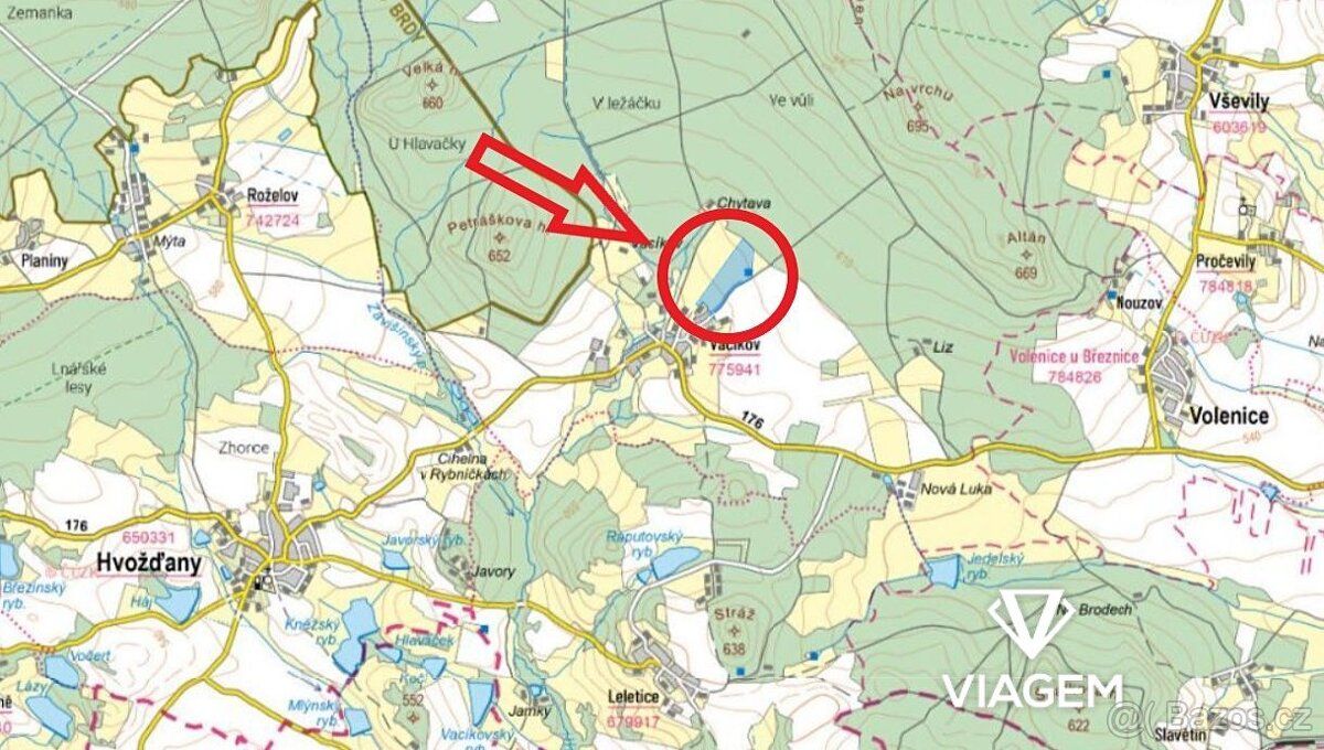 Exkluzivně Vám nabízíme pozemek v katastrálním území Vacíkov