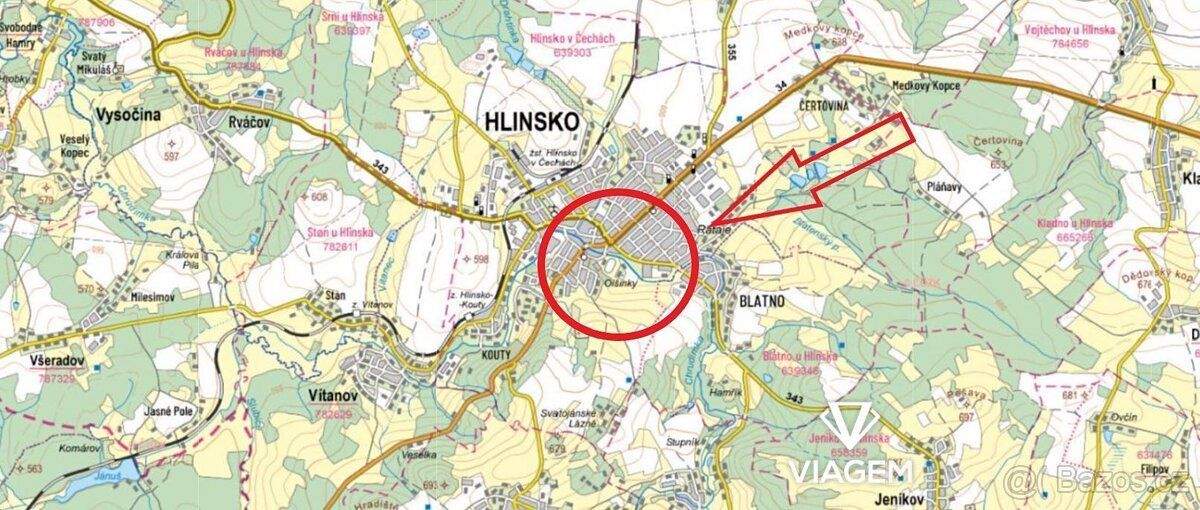 Exkluzivně Vám nabízíme pozemek v katastrálním území Hlinsko
