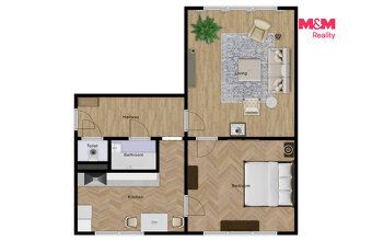 Nabízíme k prodeji byt o dispozici 2+1 v oblíbené části měst