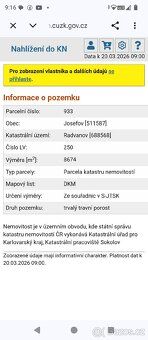 Prodám pozemek v ku Radvanov, nachází se u Anenské vsi