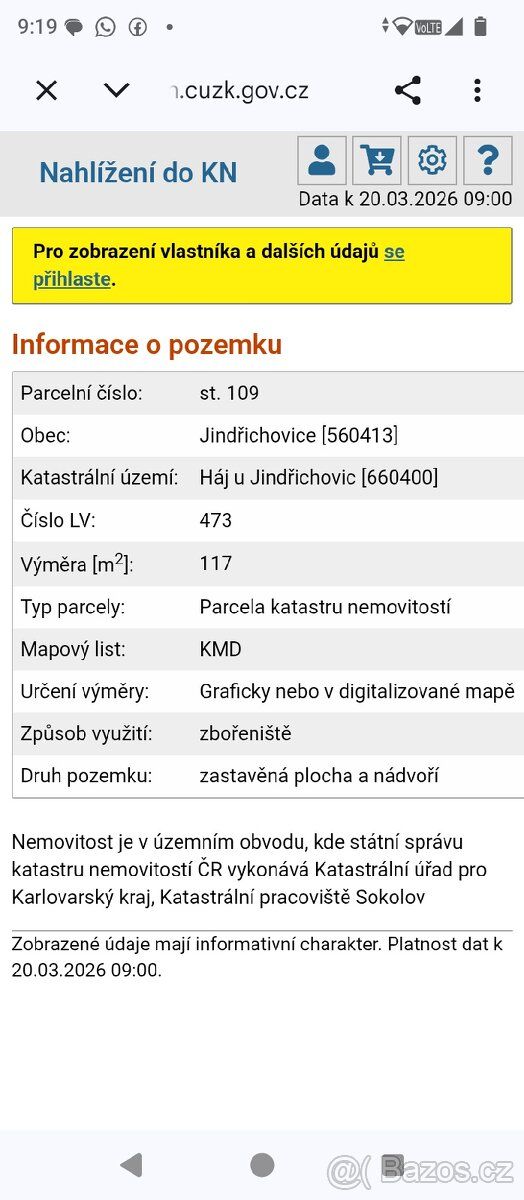 Prodám pozemek v ku Háj u Jindřichovic