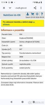 Prodám pozemek v ku Dolina u Krajkové