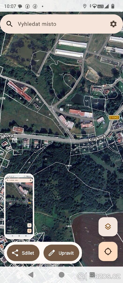 Prodám pozemky v ku Krajková oddělené dle GP z parcely. Nach