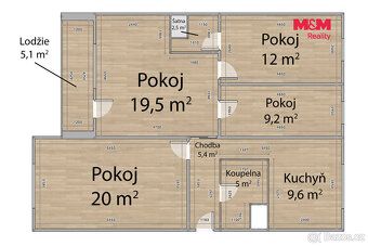 Prodej kompletně zrekonstruovaného světlého bytu 4+1 82 m2 s