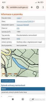 Nabízíme lesní pozemky v katastrálním území Vranová, okres S