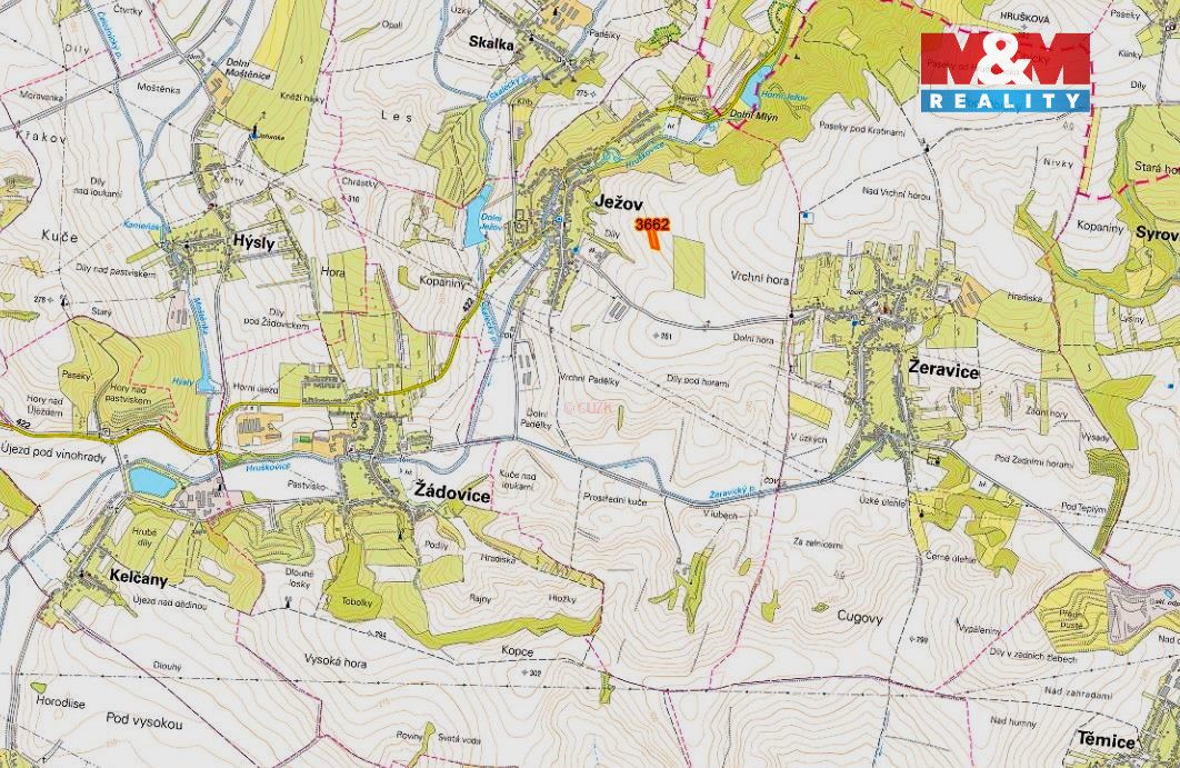 Prodej pozemku o výměře 1462 m2 v katastru obce Ježov. Jedná