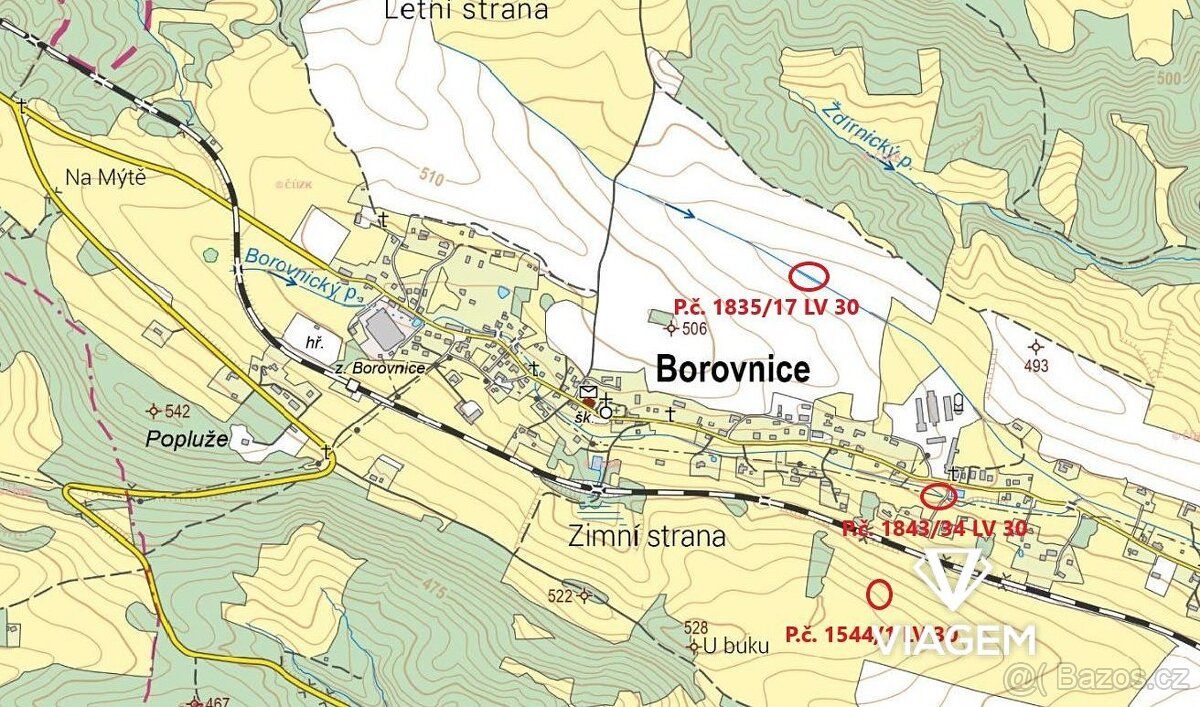 Exkluzivně Vám nabízíme pozemky v katastrálním území Borovni