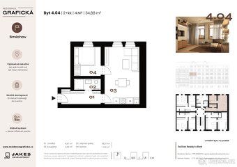 Nabízíme k prodeji byt 2+kk o celkové ploše 34,88 m² v devel