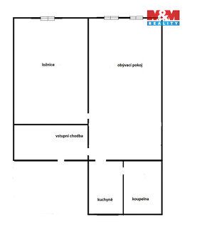 Nabízíme k pronájmu světlý byt 2+kk o užitné ploše 55 m², um