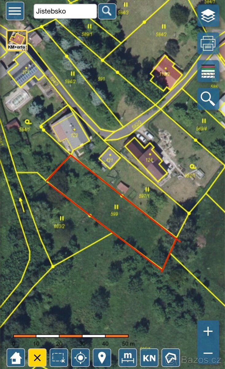 Stavební pozemek 921 m² v Jistebsku – klidná lokalita Jizers