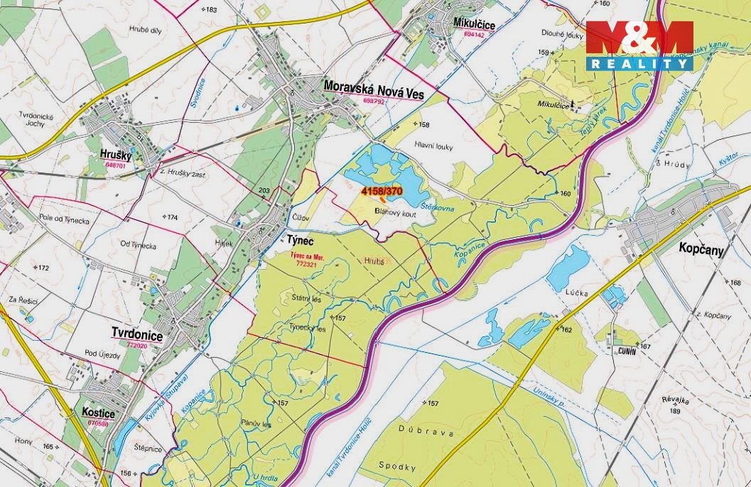 Prodej pozemku o výměře 511 m2 v katastru obce Moravská Nová