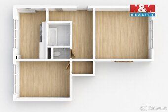 Pronájem světlého bytu 2+1 o ploše 57 m² v 5. patře panelové