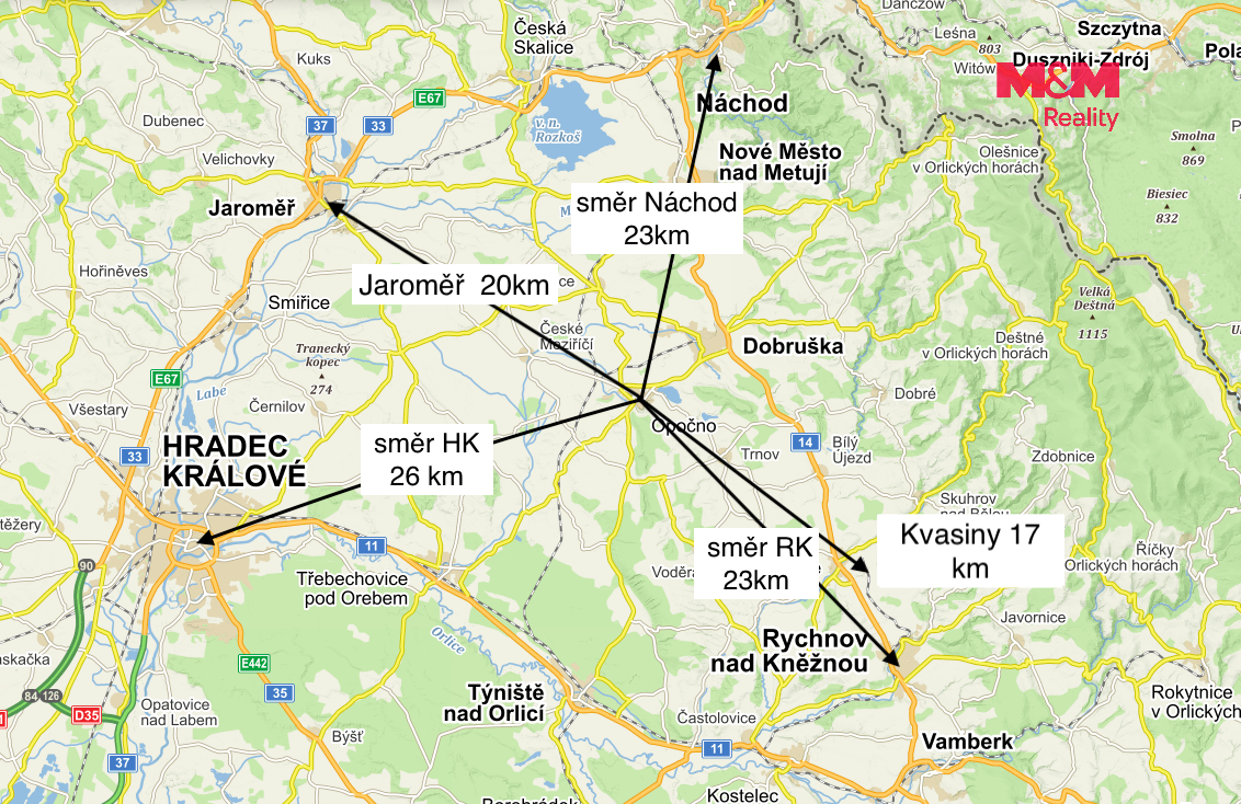 Pronájem bytu 2+kk o užitné ploše 50 m² v centru Opočna pod 