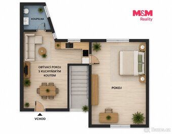 Pronájem bytu 2+kk o užitné ploše 50 m² v centru Opočna pod 