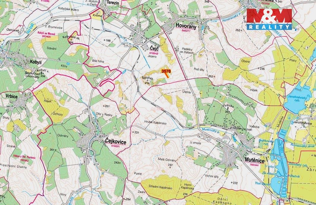 Prodej pozemku o výměře 5686 m2 v katastru obce Čejč. Pozeme