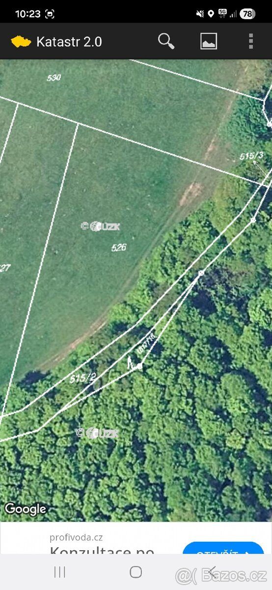 Prodám pozemek 2062m2 v katastru obce Lazany u Brna. Pozemek
