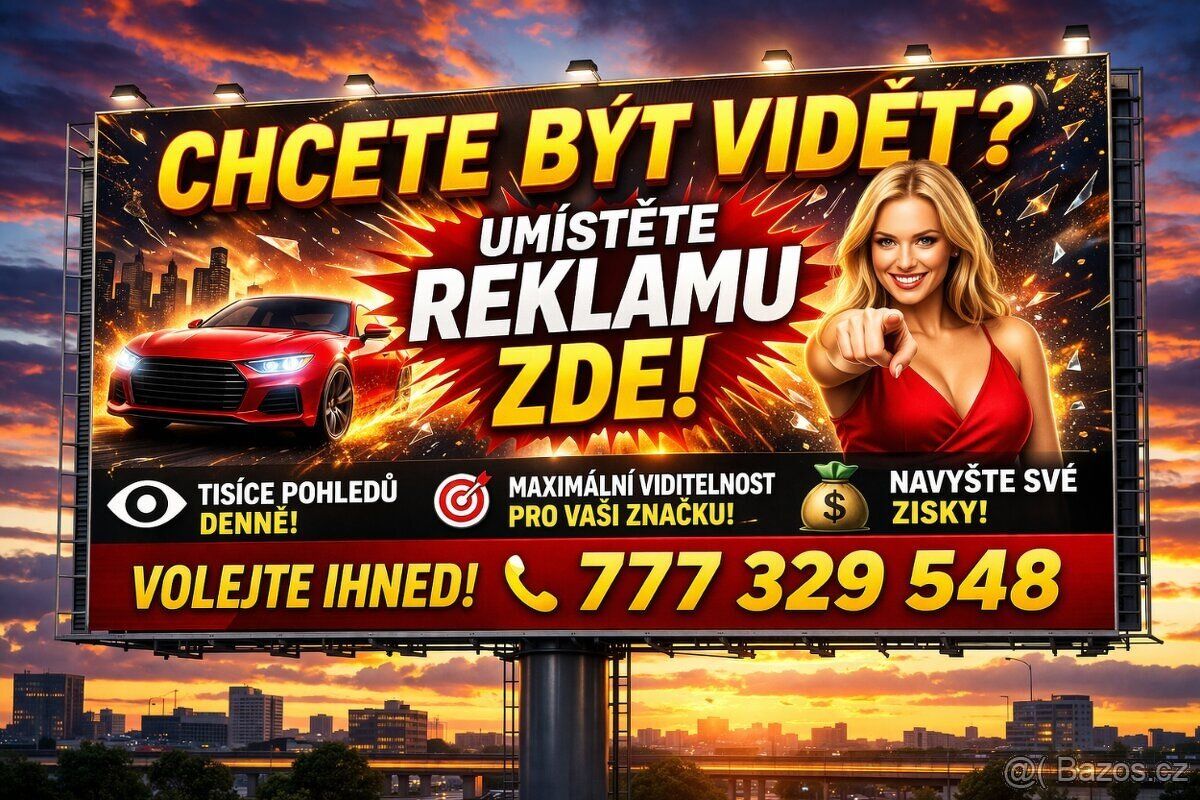 K PRONÁJMU:
Volné ihned !
Reklamní plocha billboardu na siln