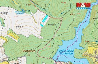Prodej pozemků o výměře 1418 m2 v katastru obce Boskovice. J