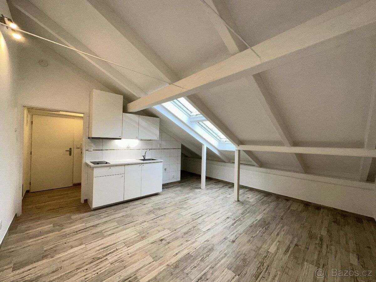 Pronajmu podkrovní 1+kk o celkové ploše 29 m2 v nájemním dom