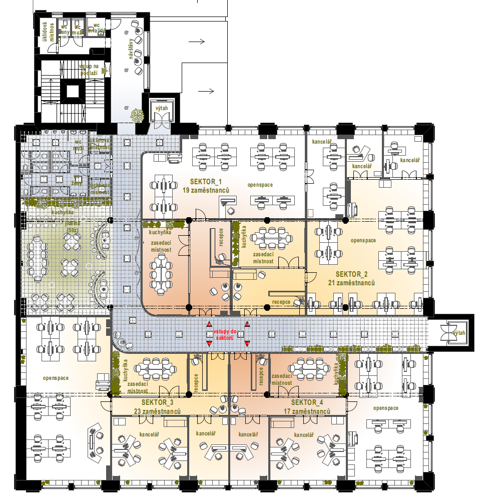 - 4 POSCHODIA - 5.000 m² plochy - centrum Vratislavíc nad