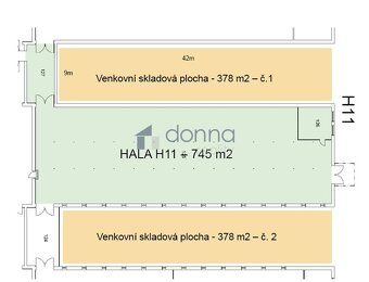Nabízíme pronájem 2x venkovní skladové plochy o ploše 378m2,