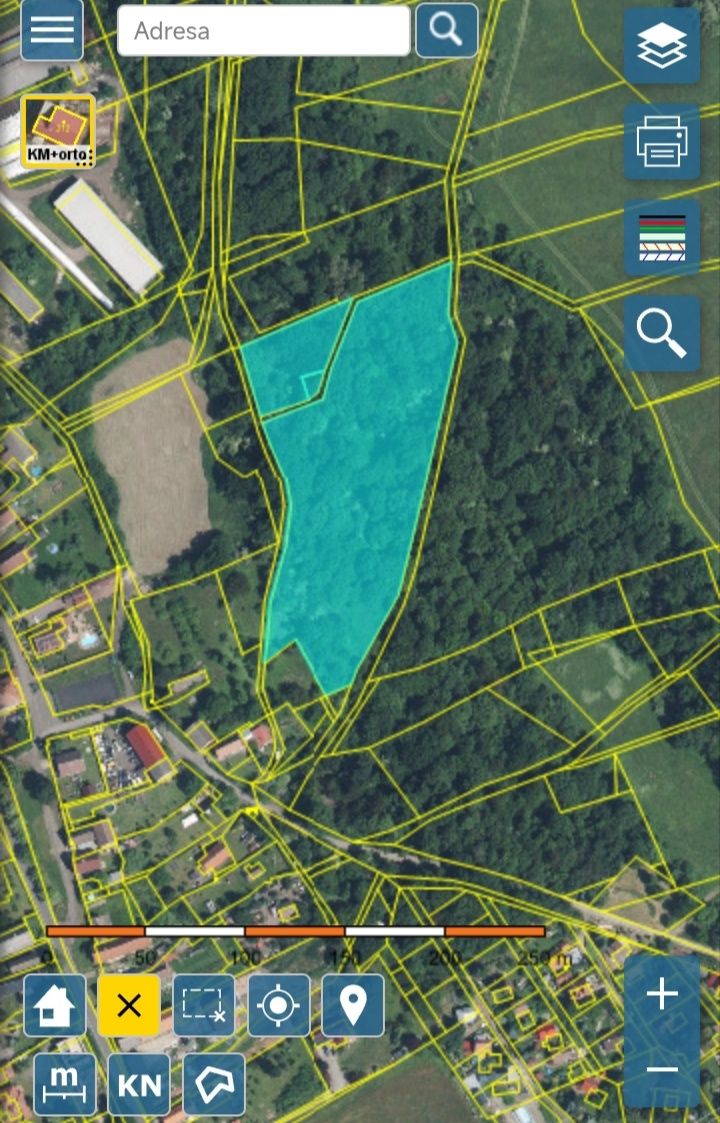 Nabízím 1/6 podílu na pozemku. Vše na foto. Cena 50Kč/m²