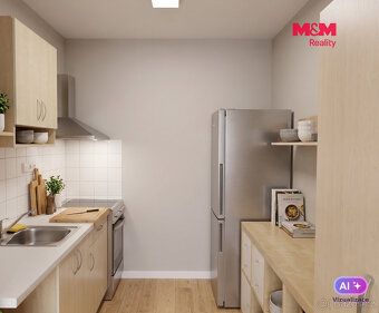 Pronájem světlého bytu 2+kk o podlahové ploše 46 m2 v 5. NP 