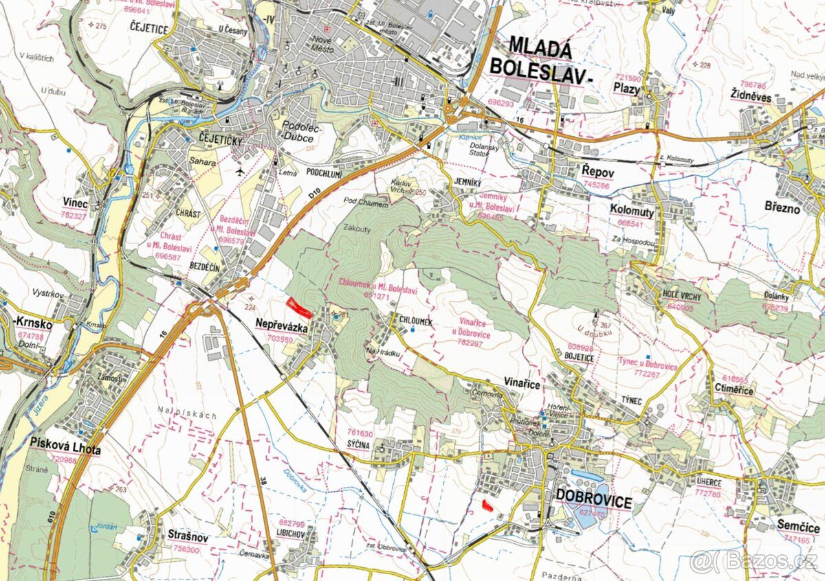 W obszarach katastralnych Dobrovice i Nepřevázka w powiecie