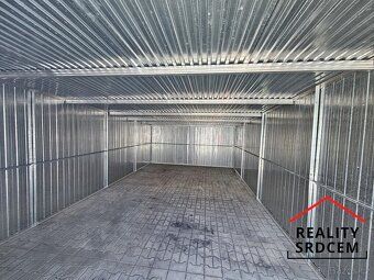 Nabízíme dva plechové sklady o rozměrech 24 m2 nebo 54 m2, b