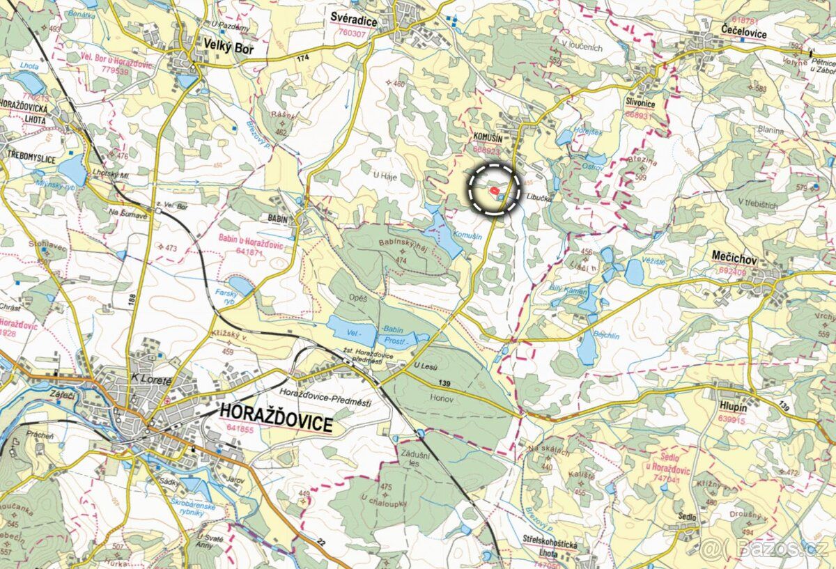 V katastrálním území Komušín (obec Horažďovice, okres Klatov