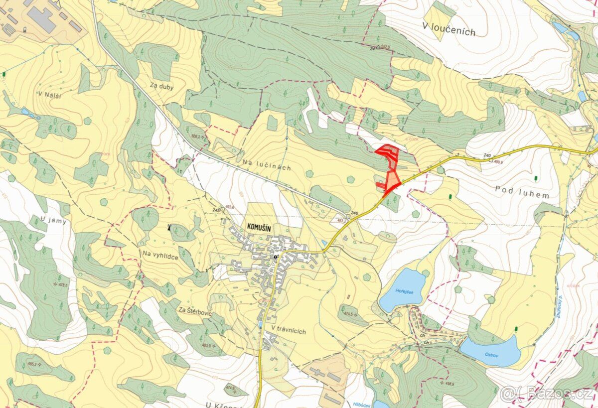 W obszarze ewidencyjnym Komušín (gmina Horažďowice, powiat