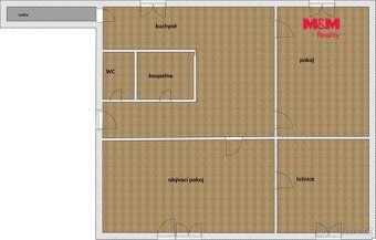 K pronájmu světlý byt 3+kk o užitné ploše 56 m² v klidné čás