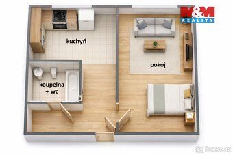 Nabízíme k prodeji světlý družstevní byt 1+1 o užitné ploše 