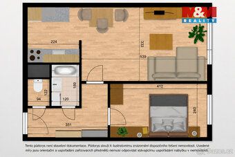 Prodej slunného bytu 2+kk o užitné ploše 42 m² v žádané loka