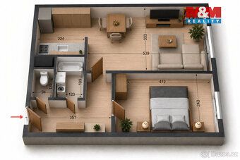 Prodej slunného bytu 2+kk o užitné ploše 42 m² v žádané loka