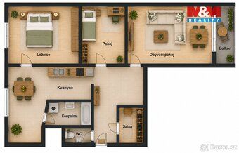Prodej bytu 3+1 o užitné ploše 65 m² v centru Rychnova nad K