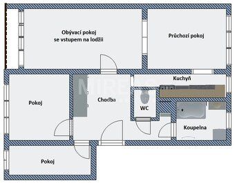 Nabízíme k pronájmu prostorný byt o dispozici 4+1 s lodžií, 