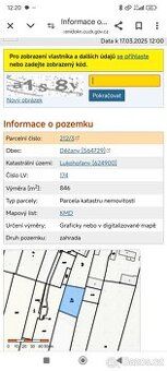 Prodám pozemek v malé obci Lukohořany ve velikosti 846m2. Po