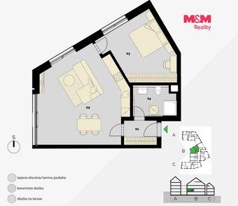 Nabízíme nový, velmi světlý byt 2+kk, 65 m2 s lodžií, umístě