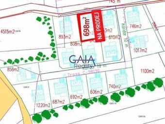 Na prodej nabízíme stavební pozemek č. 2 o výměře 698 m² v k