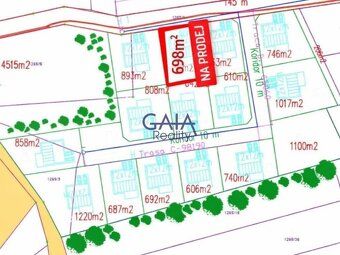 Na prodej nabízíme stavební pozemek č. 2 o výměře 698 m² v k