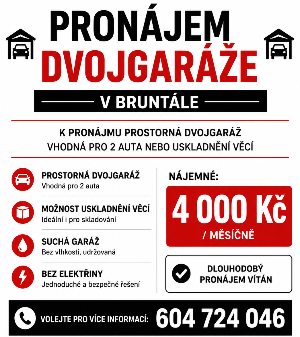 Pronajmu dvojgaráž, dvoje dveře