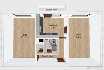 Mieszkanie 2+1, 62 m², z balkonem, po całkowitej