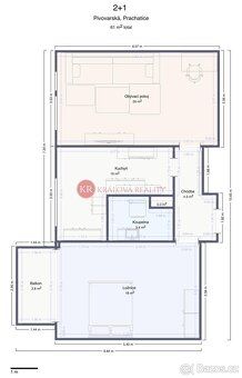 We offer for sale a nice, bright apartment with layout 2+1