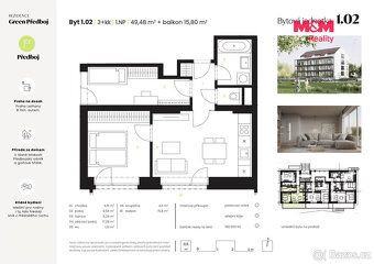 We offer this new build modern apartment 3+kk with balcony