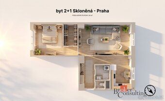 Sale of bright apartment 2+1 in a brick house, Prague 9