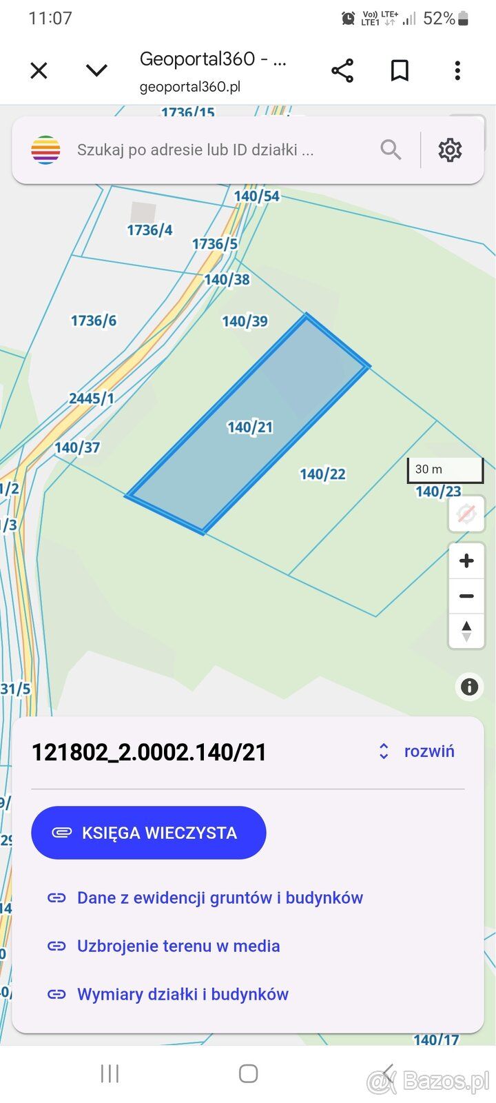 Sprzedam działkę budowlaną 30 arów, 34-114 Brzeźnica, Brzezi